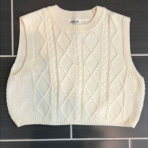 Double Zero Cream Cable Knit Sweater Vest